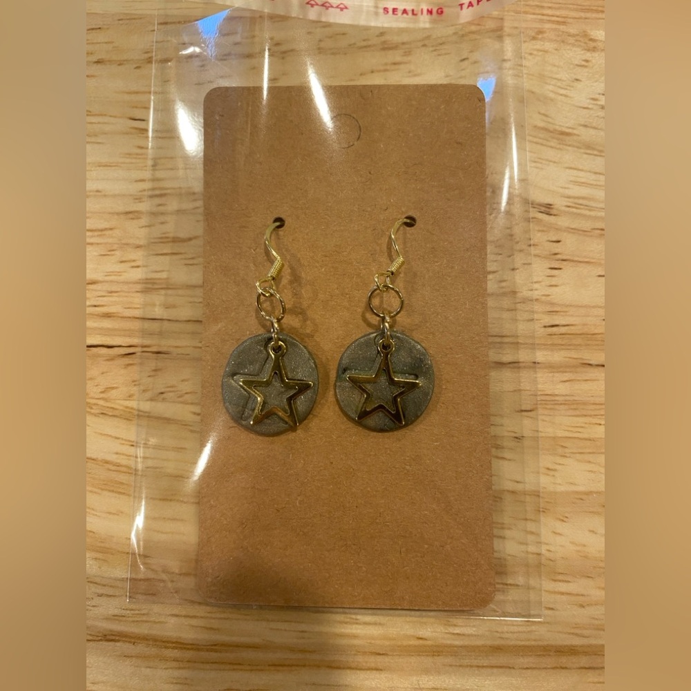 3/$10 Polymer Clay Circle and Star Earrings